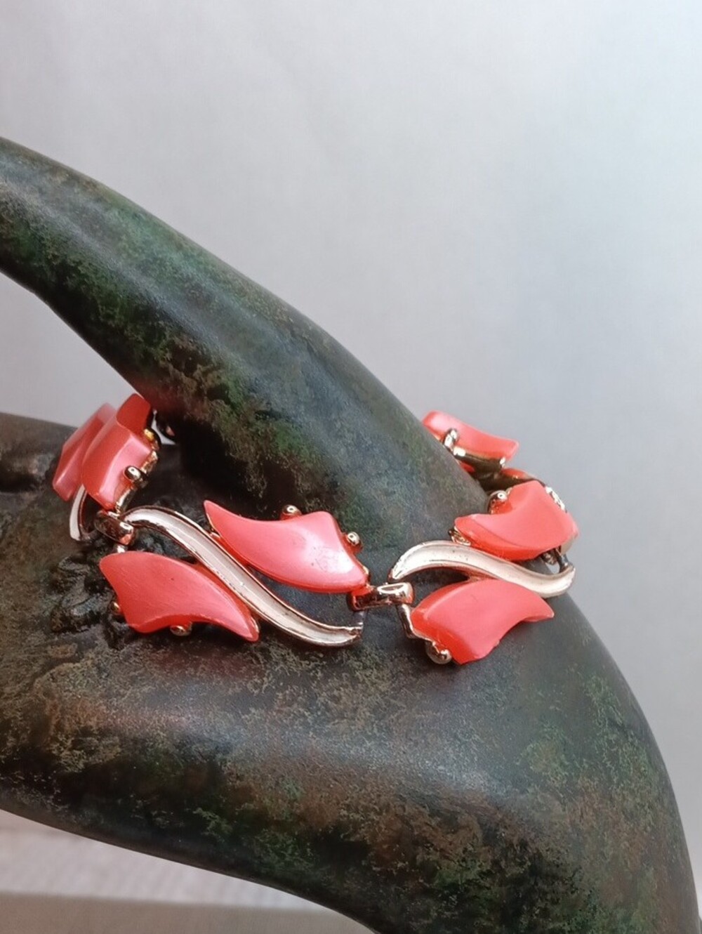 MCM Orange Thermoset Bracelet 7.25" Long Vintage 1950s